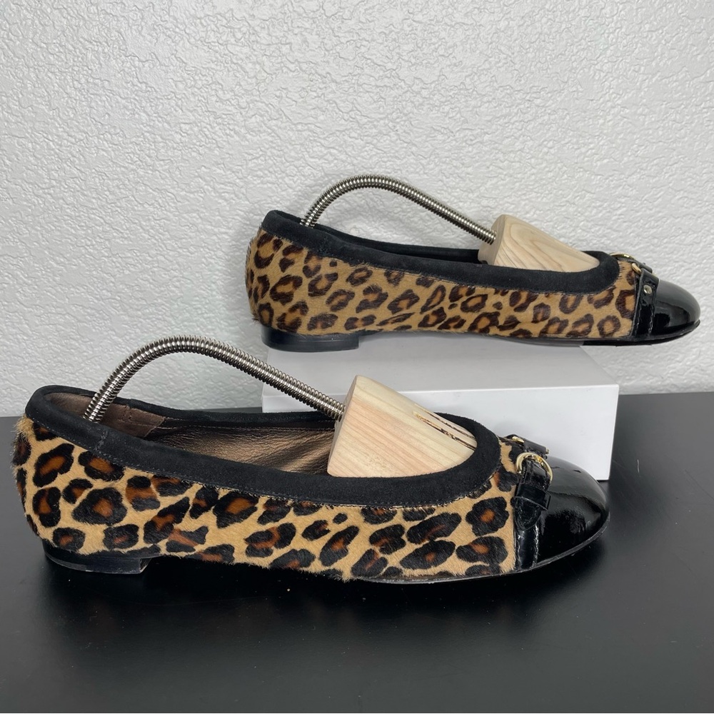 AGL Animal Print Calf Hair Cap Toe Flats 38
